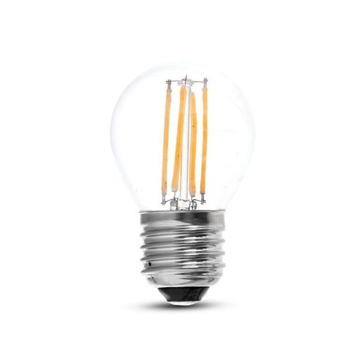 [3847-9076] V-Tac 4W LED kronepære - G45, Kultråd, E27, Erstatter 40W, 400lm, RA80
