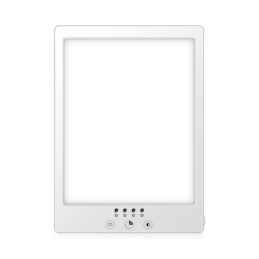 [3534-0] LED lysterapi lampe med timer - 14W, hvid, 12.000 LUX, flicker free