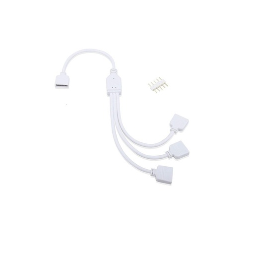 [3855-0] RGB+WW kabel 3-vejs splitter - 12/24V, hvid tilbehør til LED-belysning