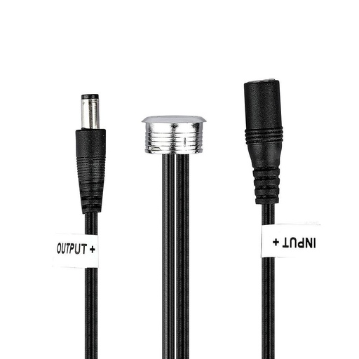 [3886-0] V-Tac LED touch afbryder og dæmper - Sort, 12V (60W), 1,5 meter, DC stik