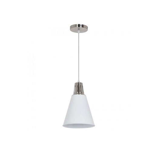 [2179-0] V-Tac moderne pendellampe - Krom + hvid sandblæst, Ø22 cm, E27, Max 60W