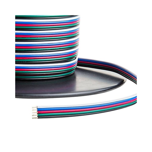 [3961-0] 12-24V RGB+W kabel - 5 x 0,5 mm², metervare, min. 5 meter