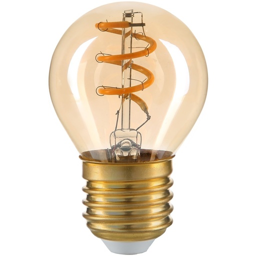 [3977-9185] 3W LED pære - Kultråd, røget glas, G45, E27, 230V, erstatning for 20W, RA80