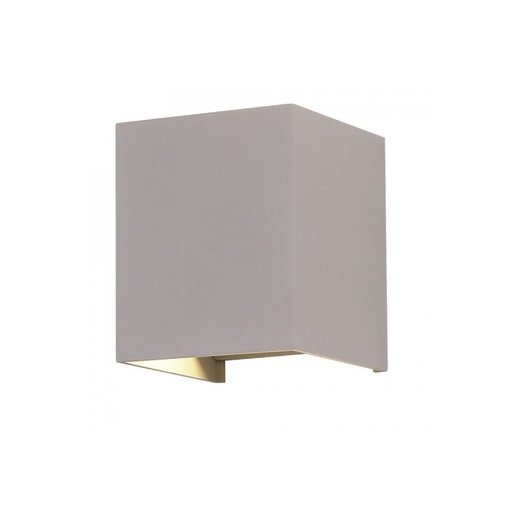 [2216-4887] V-Tac 5W LED Grå Væglampe - Firkantet, Justerbar Spredning, IP65 Udendørs, Inkl. Lyskilde