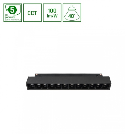 [21738-16059] Smart-Grid S Skinne Lys 204mm 12W 35° Sort, CCT/Dim (5 års garanti)