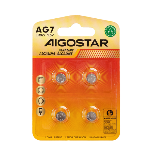 [22103-0] AG7 LR927 Knapcellebatteri 4-pak - 1,5V med 3 års producentgaranti