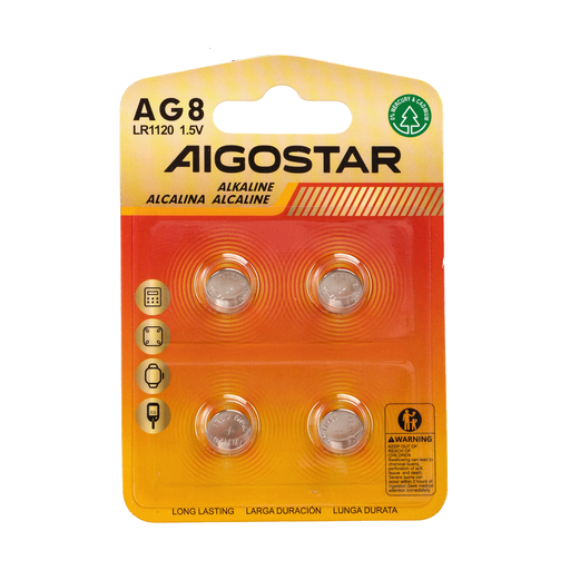 [22104-0] AG8 LR1120 Knapbatterier - Pakke med 4 stk. (1,5V) inkl. 3 års producentgaranti