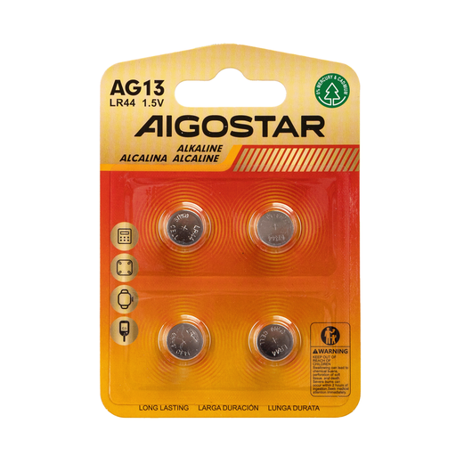 [22109-0] Knapcellebatteri - AG13 LR44 4 stk 1.5V inkl. 3 års producentgaranti