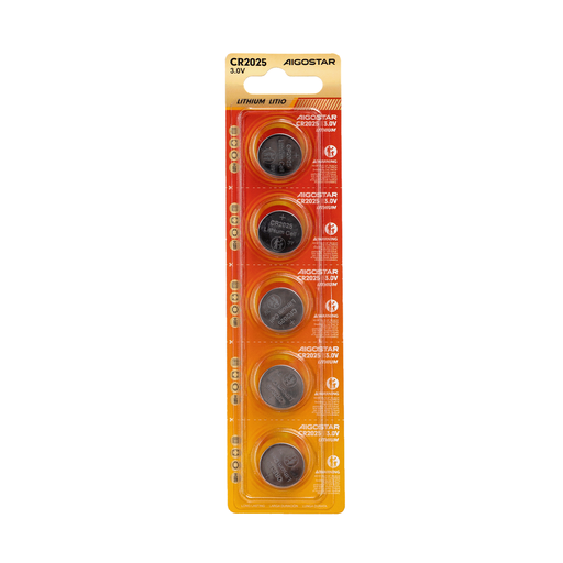 [22125-0] CR2025 Knapcellebatteri 3V - Pakke med 5 stk. inkl. 3 års producentgaranti