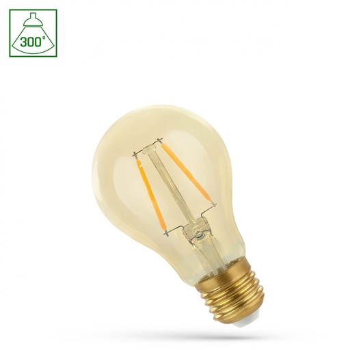 [22134-16169] A60 LED Pære E27 4,9W - 230V, Varm Hvid, Kultråd, RetroShine, Spectrum, 490lm