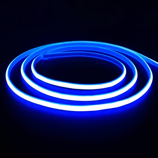 [22190-0] Blå Neon COB Strip IP67 - 5m, 288 LED, 11,5W/m, 230V, Vandtæt, Kan Klippes hver 10cm