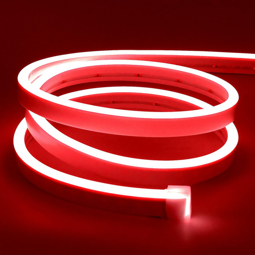 [22197-0] Rød 8x16 CLIP-ON Neon Flex LED Strip - 8W pr. meter, IP67, 24V