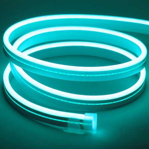 [22198-0] Lyseblå 8x16 CLIP-ON Neon Flex LED Strip - 8W pr. meter, IP67, 24V