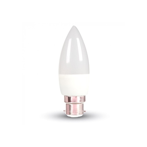 [2532-6625] V-Tac 6W LED kertepære - Erstatter 40W, B22 fatning, 230V, 470lm, RA80