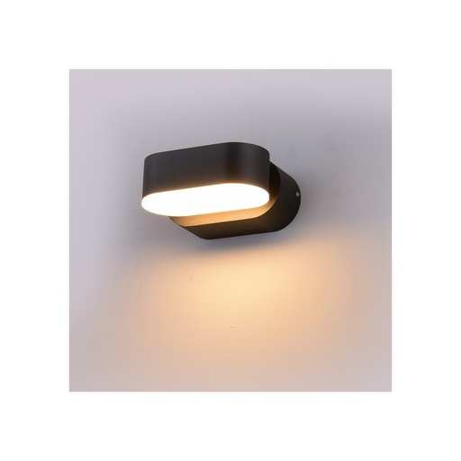 [2626-7670] V-Tac 6W LED udendørs væglampe - Oval, roterbar 350 grader, IP65, inkl. lyskilde