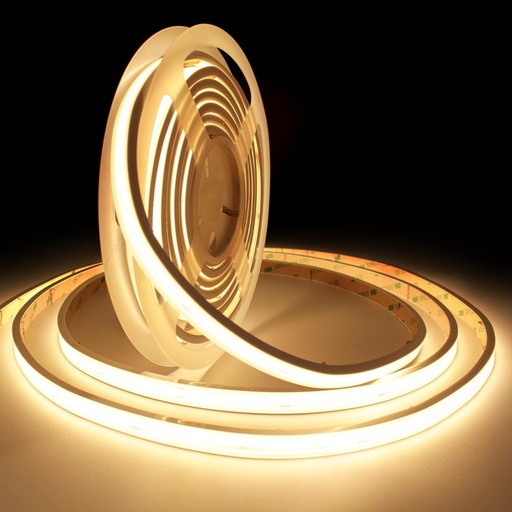 [12285-13372] 5 meter lang COB-LED-strips med 280 LED pr. meter, 10W/m, IP20, 24V, RA90, 700lm/m, IP65
