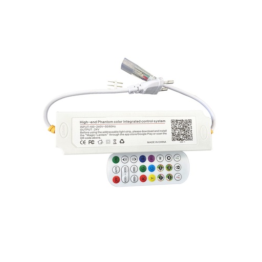 [12299-0] RGBIC WiFi kontroller med fjernbetjening - Til IP67 RGBIC 24V LED strips.