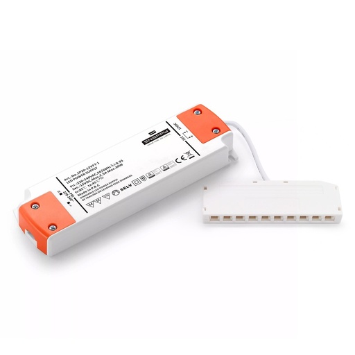 [12335-0] 30W Dæmpbar Strømforsyning til Møbelspots - Snappy, Sono og Reco, Maks. 10 Spot, 230V Input, 12V Output, Flicker Free
