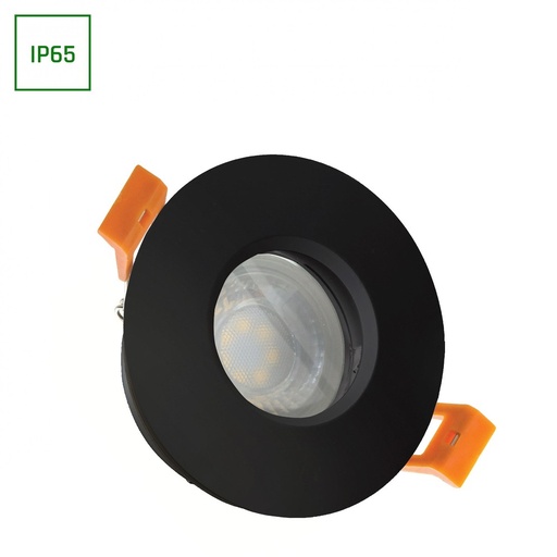 [21598-0] LED Armatur Fiale IV GU10 Rund Sort - IP65 (Uden Lyskilde) - 230V - Vejr- og vandtæt udendørs lampe til montering