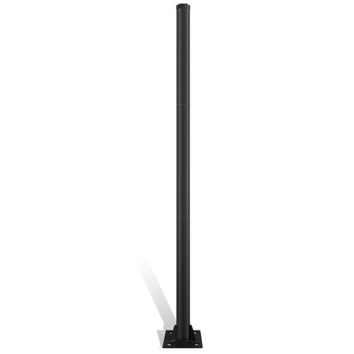 [24486-0] Justerbar sort lygtepæl, 4 meter, Ø60mm - højdejusterbar