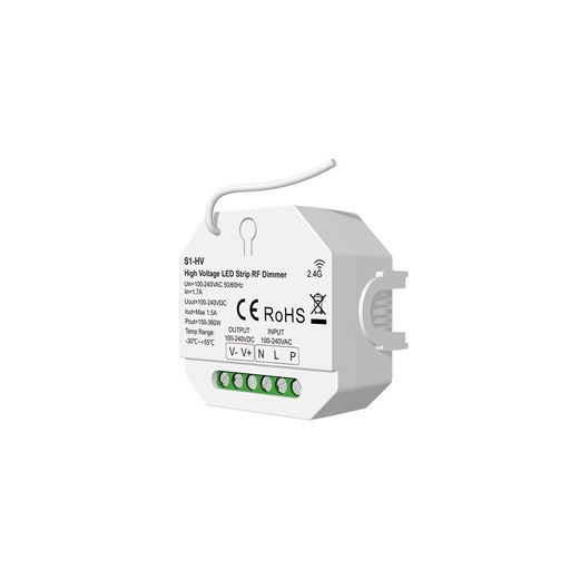 [20143-0] LEDlife rWave 230V LED strip dæmper - RF, push-dim, op til 360W - 230V indgang