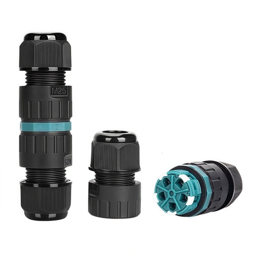 [22691-0] Rund samledåse til 5 ledninger, IP68 vandtæt, til ledningsamling med DALI/1-10V dæmpning - 230V input