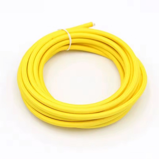 [23880-0] Stofledning 2x0.75 mm², tekstil - 5 meter, 230V, Gul