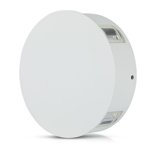 [2760-7844] V-Tac 4W LED hvid væglampe - Rund, IP65 udendørs, 230V, inkl. lyskilde