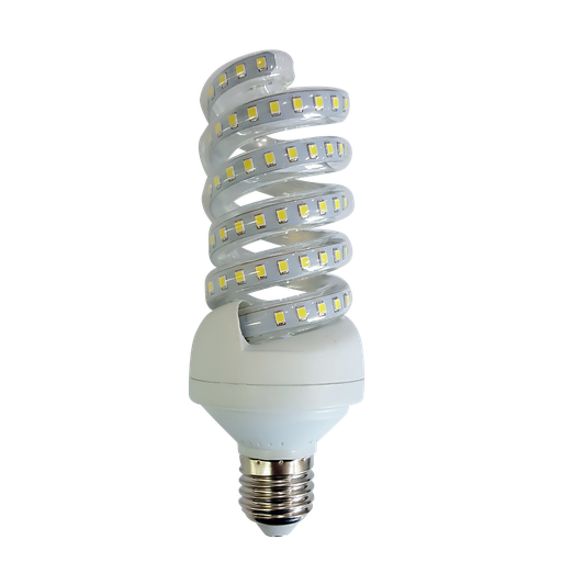 [13264-14088] LED B5 Spiral pære - 18W E27 3000K, erstatter 118W, 230V input, 1850lm, RA80, 3 års producentgaranti.