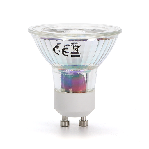 [13574-14321] LED A5 GU10 COB 3W 3000K Glas - Energibesparende LED pære med 3 års garanti, erstatter 38W, 250lm, RA80