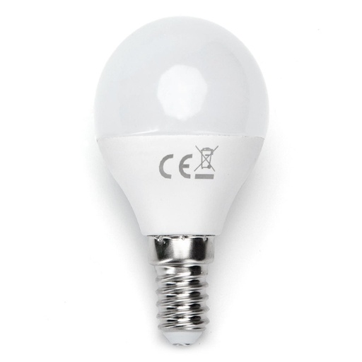 [13825-14510] LED Pære A5 G45 med Stor Spredning E14 4.9W 4000K - Erstatter 37W, 230V, 420lm, RA80 - 3 Års Producentgaranti