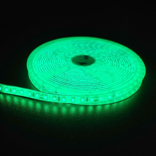 [19955-15199] Grøn LED Strip - 5m, 120 LED pr. meter, 24V, Vandtæt IP65