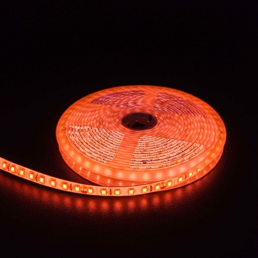 [19956-15200] Orange 10W/m LED strip - 5m, 120 LED pr. meter, 24V, IP65 - Vandtæt LED stribe til indendørs og udendørs belysning