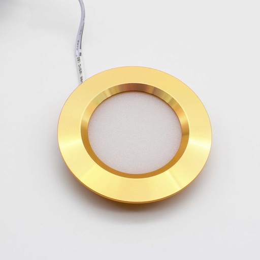 [24154-16727] LEDlife Reco68 møbelspot indbygning i guld, Ø6,8 cm, 2,7W, 12V DC, erstatter 20W, 220lm, RA92