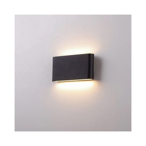 [24173-16757] LEDlife DuoLume 12W Sort Væglampe - Op/Ned, Inde/Ude, Inkl. Lyskilde - IP65 Godkendt, 1000lm - RA 80, 230V Input