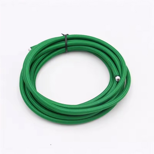 [23882-0] Stofledning 2x0.75 mm², tekstil - 5 meter, 230V, Mørkegrøn