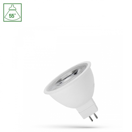 [23978-16558] MR16 LED 6W - 12V, 55°, varm hvid, med linse, Spectrum - Energibesparende lyskilde med varm hvidt lys og høj farvegengivelse til MR16/GU5.3 fatning.