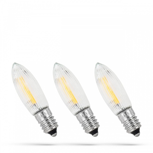 [23990-16569] 3-pak Jule kertepærer E-10 - 10-55V/0,2W, varm hvid, Spectrum