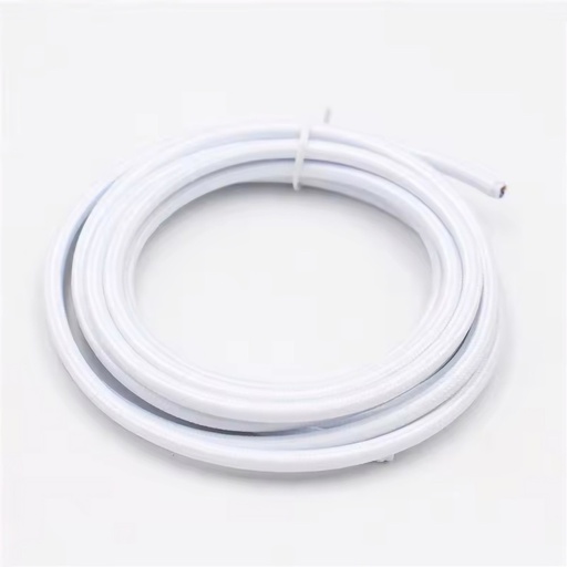 [23993-0] Stofledning 2x0.75 mm², tekstil - 5 meter, 230V, Hvid