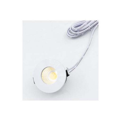 [23994-16571] LEDlife Focu38 møbelspot indbygning RA92 - Ø3,5 cm hul, Ø3,8 cm, Mat hvid, 2W, 12V - Erstatter 20W, 170lm