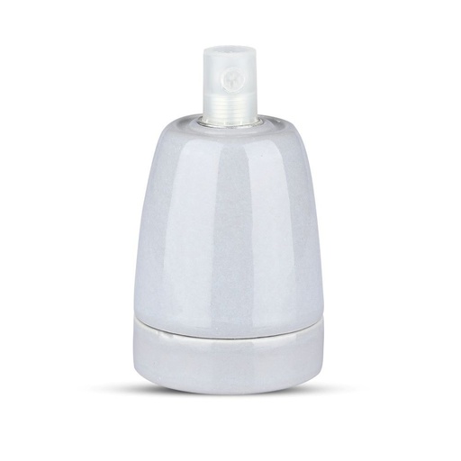 [24834-0] Grå Porcelæns Lampeholder E27 inkl. Lampe - Elegant belysningsløsning til dit hjem