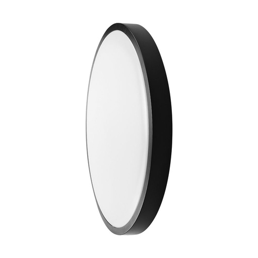 [26867-18505] 18W LED Loftlampe med Sensor og Samsung Chip, 4000K, Rund Form, Sort Ramme, IP44 Beskyttelse