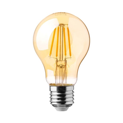 [25738-17556] A60 LED Pære - 12W, E27 Fatning, Kultråd, Amber Dæksel, 2200K, 1350lm, RA80