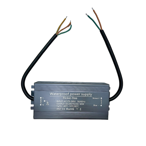 [21969-0] Strømforsyning 24V DC - 60W, 2,5A, flicker free, IP67 - Vejrresistent og pålidelig strømforsyning