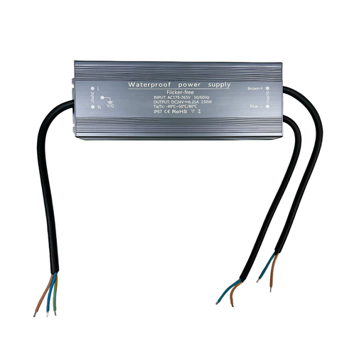 [21971-0] 24V DC strømforsyning med 150W effekt, 6,25A, flicker free og IP67-klassificeret