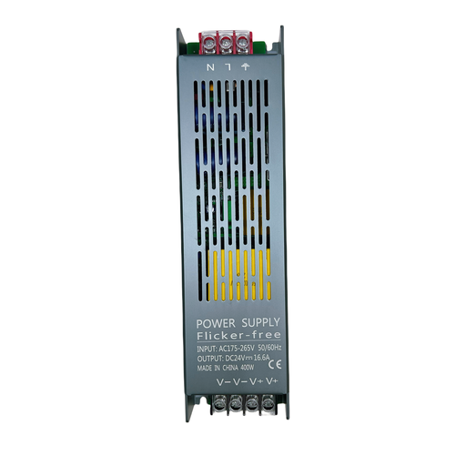 [21973-0] Strømforsyning 24V DC - 400W, 16,6A, flicker free, IP20 til pålidelig strømforsyning og stabilitet