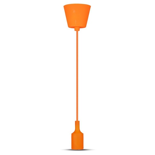 [24849-0] Silikone E27 pærefatning i frisk orange farve til en moderne og stilfuld belysning. Perfekt til at skabe en varm atmosfære i ethvert rum.