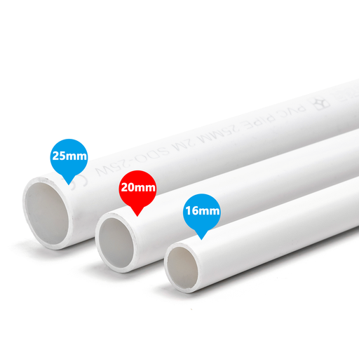 [22045-0] Hvidt PVC Elektrisk Rør - 20mm x 2m - Med 3 års garanti
