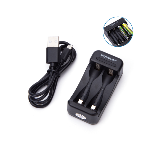 [22071-0] Smart IC Hurtig Batterioplader - 2 AA/AAA, Sort, 1.2V, 3 års producentgaranti