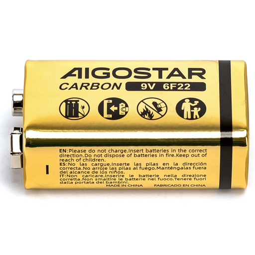 [22081-0] Kulstof-zink batteri - 6F22 9V - 1 stk. med 3 års producentgaranti